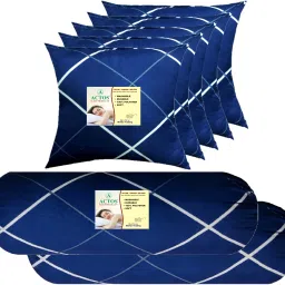 5 Cushion And 2 Microfibre Geometric Bolster Pack of 7-image-95