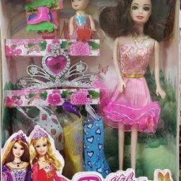 ll House Set with Baby Sister, Roller Skates, Crown, Slippers and 4 Sets of Fashion Dresses (Multicolor), Roller Skates, Crown, Slippers and 4 Sets of Fashion Dresses (Multicolor)e (White)-44