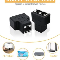 fdealz Ethernet Splitter, RJ45 1 to 2 Ethernet Splitter Coupler Adapter Lan Adapter image 4
