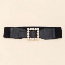 Women Party Black Artificial Leather Belt-image-113