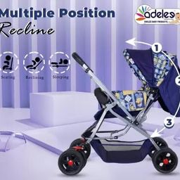 Odelee Baby Stroller for 0-5 Years Foldable with Adjustable backrest, 360° Swivel Wheel & Reversible Handlebar (Blue) image 3