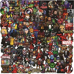 PIXELARTZ Super Heroes Dark Theme Styling Doodle DIY Vinyl Stickers (Set of 70 Stickers) Vinyl Laptop Decal 15.6-image-36