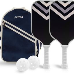 Pickleball Set-2 Carbon Fiber Paddles 14mm 2 Balls & 1 Bag Lightweight & Durable Pickleball Paddle-image-77