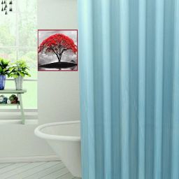 213 cm (7 ft) PVC Semi Transparent Shower Curtain Single Curtain-image-42