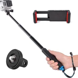 Action Pro 19 inch Waterproof Hand Grip Adjustable Extension Selfie Stick Handheld Monopod with Phone Holder Cable Selfie Stick-16