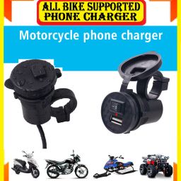 Mono USB Charger Socket Power For Car, Motorcycle Mobile with Wire Kit 5 A Bike Mobile Charger-image-69