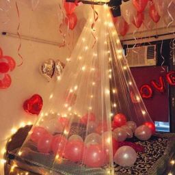 White Net For Decoration With LED Lights, Birthday Secorations Kit - Set of 5-image-35