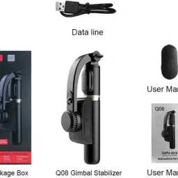 leecy Q08 Gimbal Stabilizer in Black Color 3 Axis Gimbal for Mobile, Camera-16