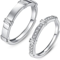 925 Sterling Silver Rings for Women & Girls Pure Silver Adjustable Couple Rings Sterling Silver Crystal Ring-image-20