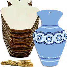 Set of 10 Pcs 4 Inch Unfinished Wood Crafts Vase Cutout DIY Crafts Wooden Cut-outs-105