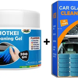 hotkei Car Interior & Exterior Cleaning-200gm Cleaning Slime & 10 Glass Cleaning Tablet Combo-picture-40