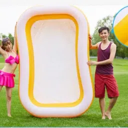 White & Orange Swim Center Family Pool With Pump Inflatable Swimming Pool-44