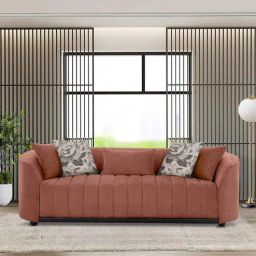 casacraft from pepperfry Mystic Fabric 3 Seater Sofa in Rust Colour-picture-28