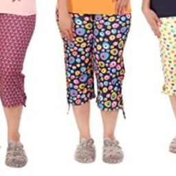 Womens Capri Night Wear, 3/4 Night Pyjamas for Women,Capri for Womens Women Multicolor Capri-image-21