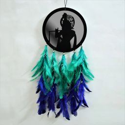 Lord Krishna Design Dream Catcher For Car Hanging | Decor Feather Windchime-image-9