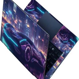 SCOTLON All Panel_Blue neon light car_Premium Laptop Skin Vinyl Laptop Skin Compatible for 15.6 inch-image-34