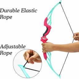Pull Back Bow & Arrow with Quiver, Archery Toy Set with Target & Suction Arrow-image-13