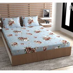 160 TC Microfiber Double Floral Flat Bedsheet-image-43