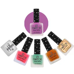 FORFOR Power Matte Set Of 6 Long Lasting Nail Polishes - 6 ml Each image 2