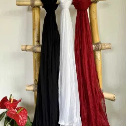 Cotton Blend Solid Multicolor Women Dupatta-image-15