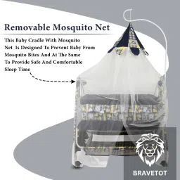 bravetot Baby Cradle With Mosquito Net , Swing & Storage image 3