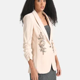 Women Floral Print Single Breasted Party Blazer-image-56