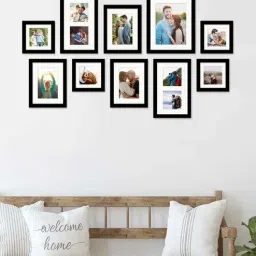 art street Avery Set Of 10 Black Synthetic Wood Collage Photo Frames-picture-38