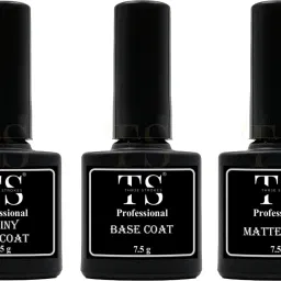 Gel Polish Top and Base No Wipe Matte Coat 3 Pcs Nail Set Clear-14