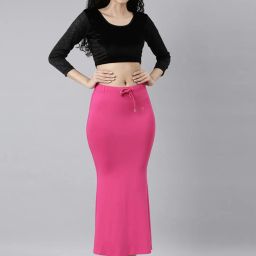 DRESQUE STORE Stylish Flare Saree Shapewear Baby Pink (M) Lycra Blend Petticoat-image-21