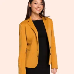 Women Solid Single Breasted Casual Blazer-image-8