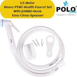 Health Faucet Jet Spray Heavy PTMT GUN 1.5 MTR Free Flow Flexible Hose Pipe Heavy Jumbo Hook Easy Cleaning Spanner Bathroom Toilet Use Hand Spray Set of 1 Hose Pipe-image-55