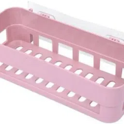 Multipurpose Kitchen Bathroom Shelf Wall Mounted Bathroom Kitchen No Drill Storage Rack Super Adhesive Bathroom Shower Organizer Rack Shelf (Pack of 1) multicolor Plastic Wall Shelf-image-83
