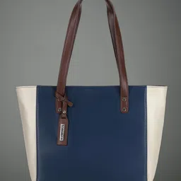 Toteteca Colourblocked PU Oversized Swagger Shoulder Bag with Applique-4