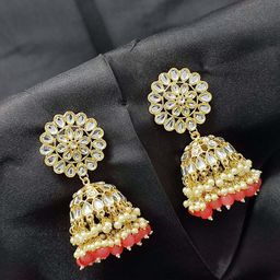 CRAYTON Gold-Plated Dome Shaped Jhumkas Earrings-6