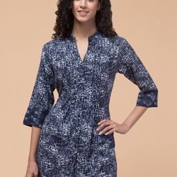 Hive91 Abstract Printed Mandarin Collar Tunic-24