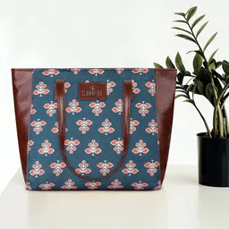 THE CLOWNFISH Floral Printed Structured Tote Bag-32