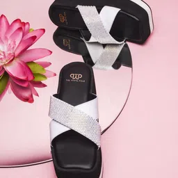 THE WHITE POLE Embellished Platform Heel Sandal-41