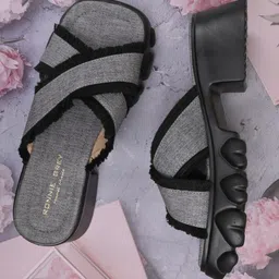 Ronnie Grey Textured PU Block with Bows-11