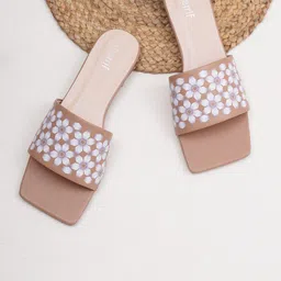 Sherrif Shoes Printed Open Toe Flats-71