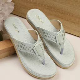 Truffle Collection Textured Open Toe Flats-53