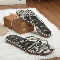 ELLE Printed Open Toe Flats-42