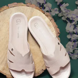 Hush Puppies No Back Strap Leather Open Toe Flats-16