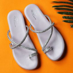 THE WHITE POLE Embellished One Toe Flats-19
