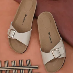 BRISKERS Women Open Toe Flats with Buckles-image-25