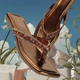ICONICS Embellished Open Toe Flats-16