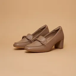 ERIDANI Textured Block Heeled Pumps-24