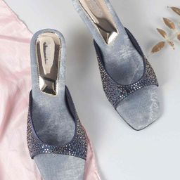 Metro Embellished Block Mules with Bows-5