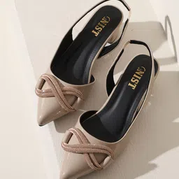 GNIST Embellished Block Pumps with Bows-39