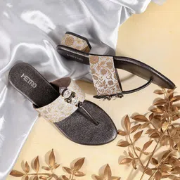 Metro Embellished T-Strap Block Heels-12