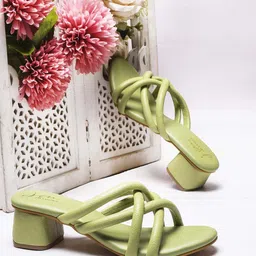JM Looks Textured Block Pumps with Bows-0